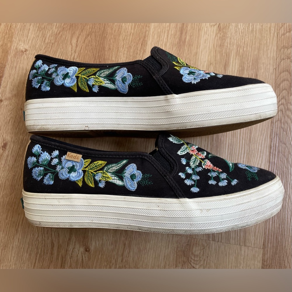 Anthropologie Keds Rifle 9.5 Triple Decker Embroidered Herb Garden Sneakers $149 - Picture 4 of 8